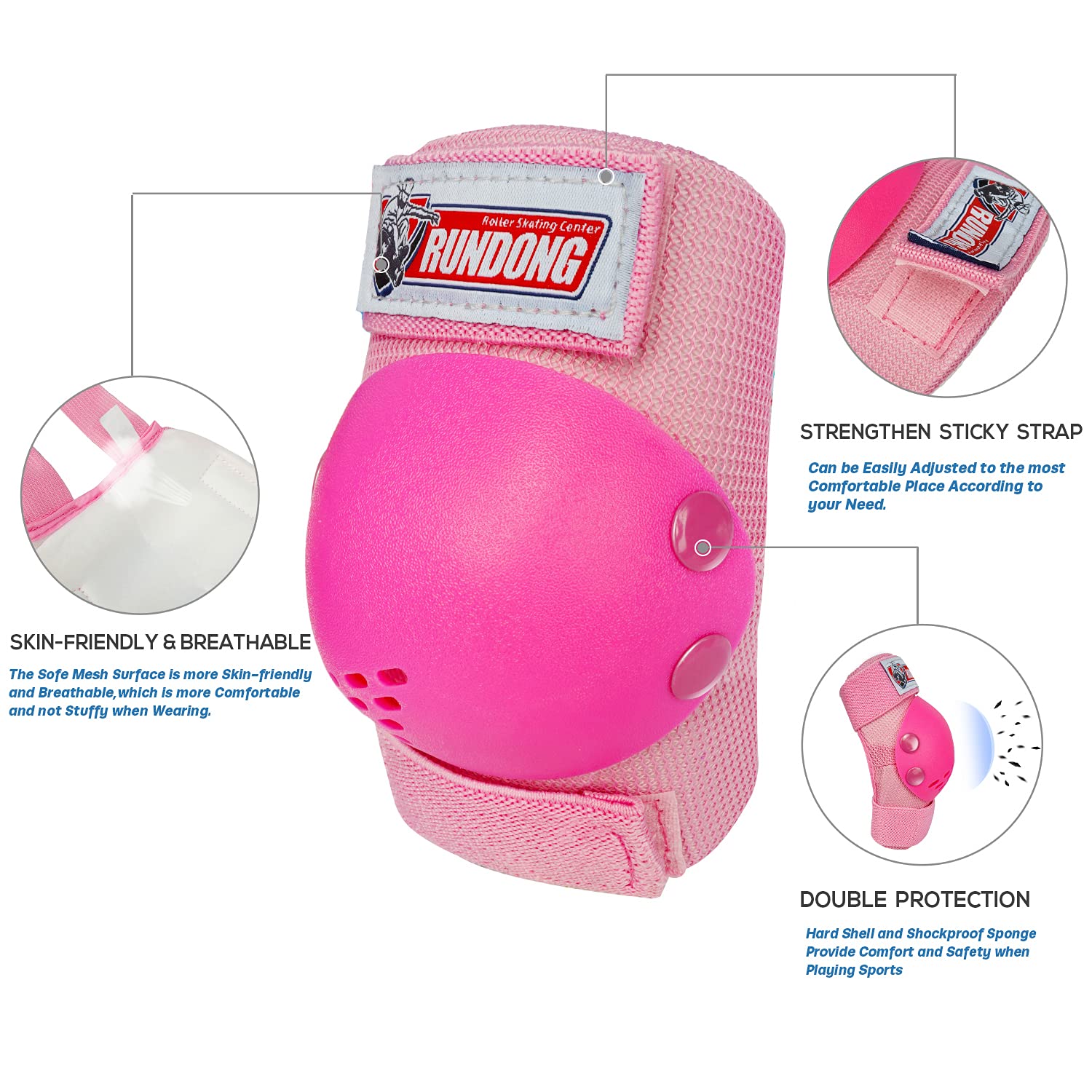 SOHOUR HOME Kids/Youth Knee Pads Elbow Pads Wrist Guards 3 in1Protective Set, for 3-15 Years Child Roller Skates, Cycling, Inlin