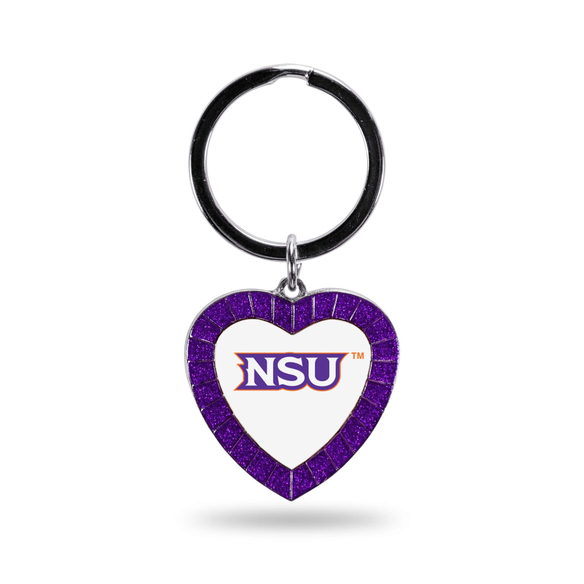 Rico Industries Ncaa Northwestern State Demons Ncaa Rhinestone Heart Colored Keychain, Purple, 3-Inches In Length