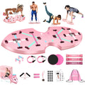 Lalahigh Portable Home Gym System For Men And Women:Push Up Board, Pilates Bar & 20 Fitness Accessories With Resistance Bands An