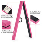 Zelus 8' Folding Gymnastics Balance Beam, Floor Balance Beam W/Carry Handles Anti-Slip Base, Beginners & Professional Gymnasts (