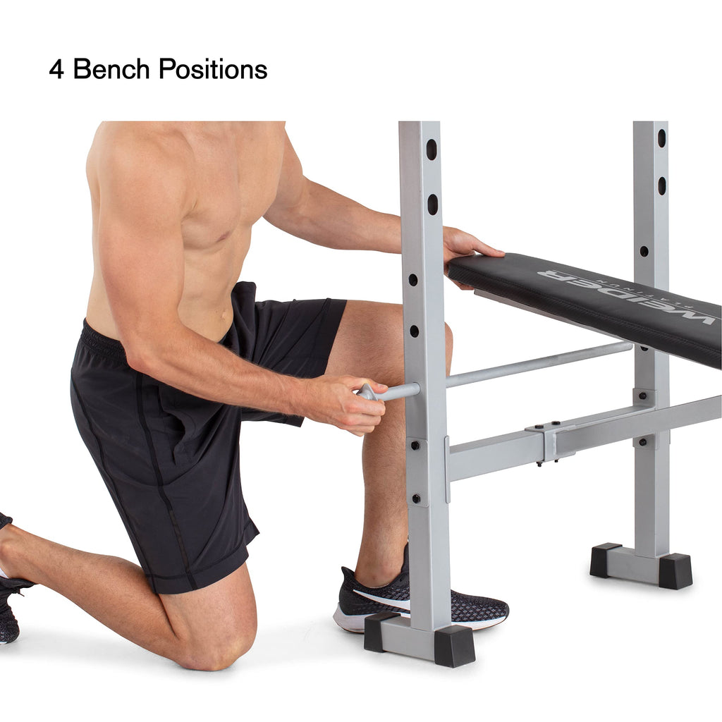 Weider Platinum Standard Weight Bench With Fixed Uprights And Integrated Leg Developer