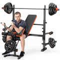 XDDIAS Bench Press, 6 IN 1 Olympic Weight Bench With Leg Extension, Curl and Squat Rack, 770LBS Multi Weight Benches for Home Gy