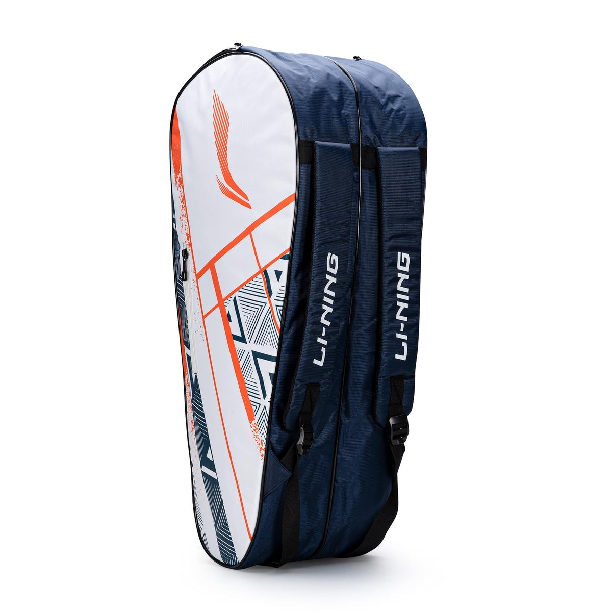LiNing Raider Max Double Zipper Polyester Badminton Kit Bag (White) | Unbreakable Zippers | Easy Mobility | Unisex  Men, Boys,