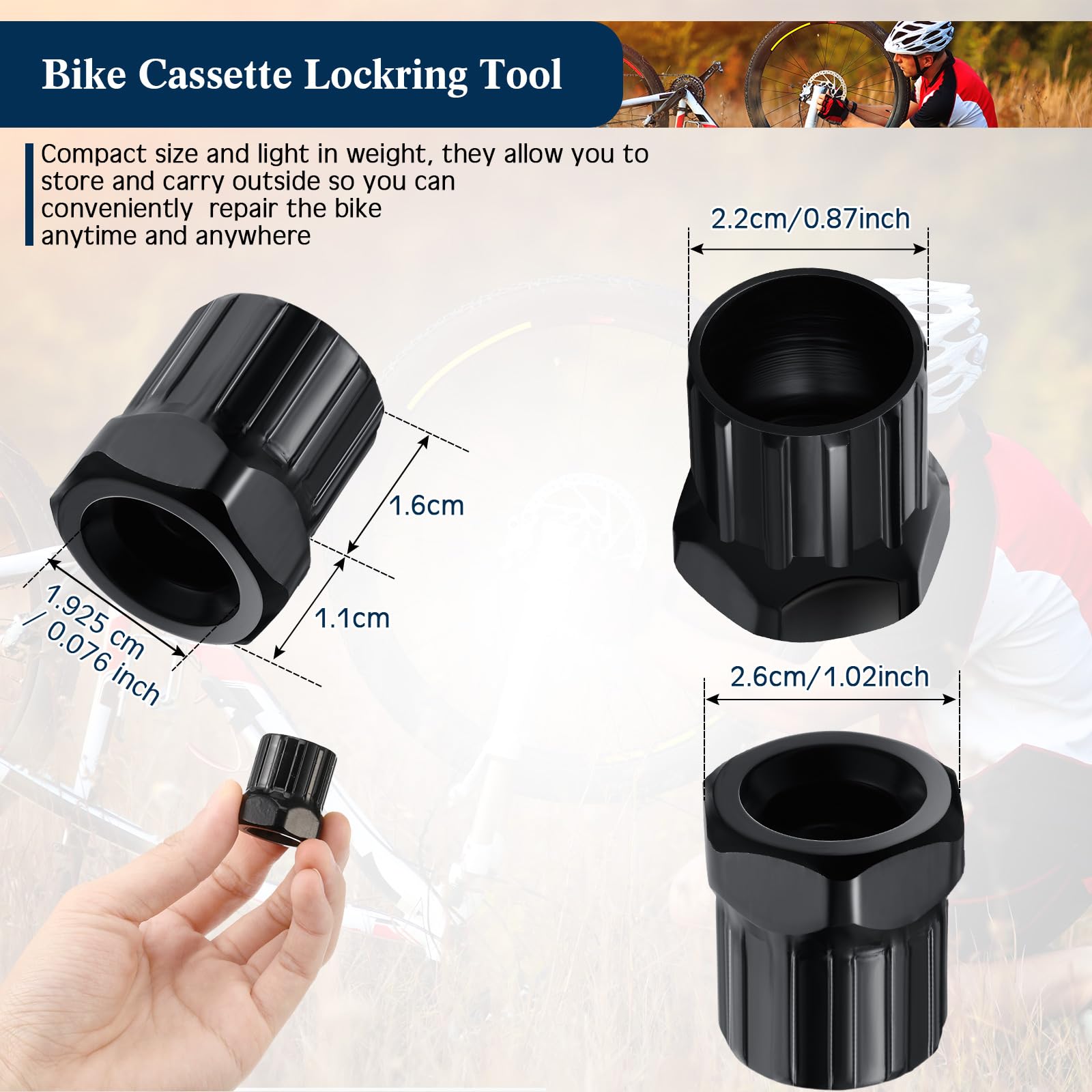 2 Pieces Bike Cassette Lockring Tool Mountain Bike Cassette Removal Tool Bicycle Freewheel Remover Repair Lockring Tool For Bike
