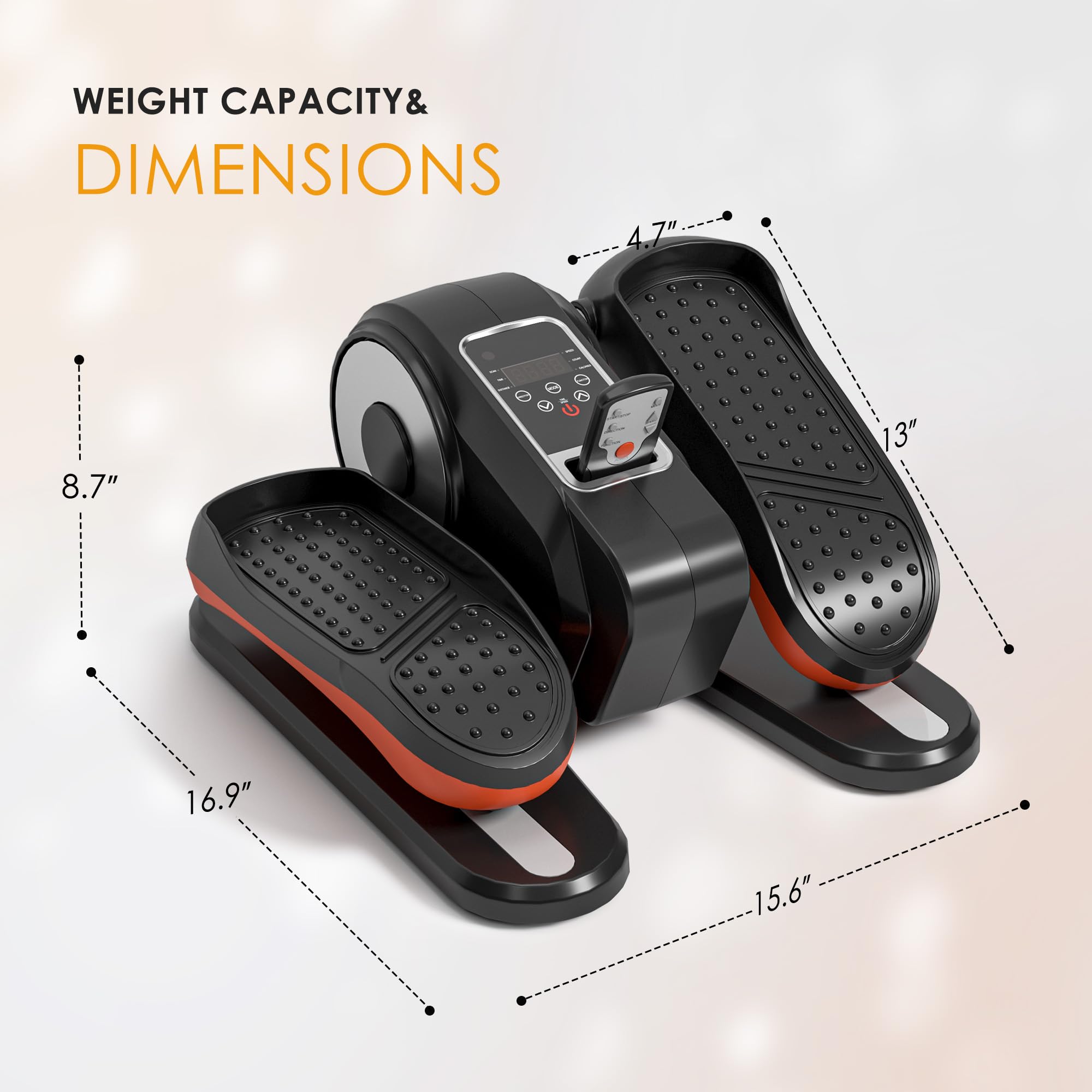 Sogesgame Under Desk Elliptical Machine, Ellipse Leg Exerciser For Seniors, Portable Seated Pedal Exerciser With 12 Level Speeds