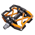 Mzyrh Mountain Bike Pedals, Ultra Strong Colorful Cnc Machined 9/16'' Cycling Sealed 3 Bearing Pedals (Black Black Glod 3 Bearin
