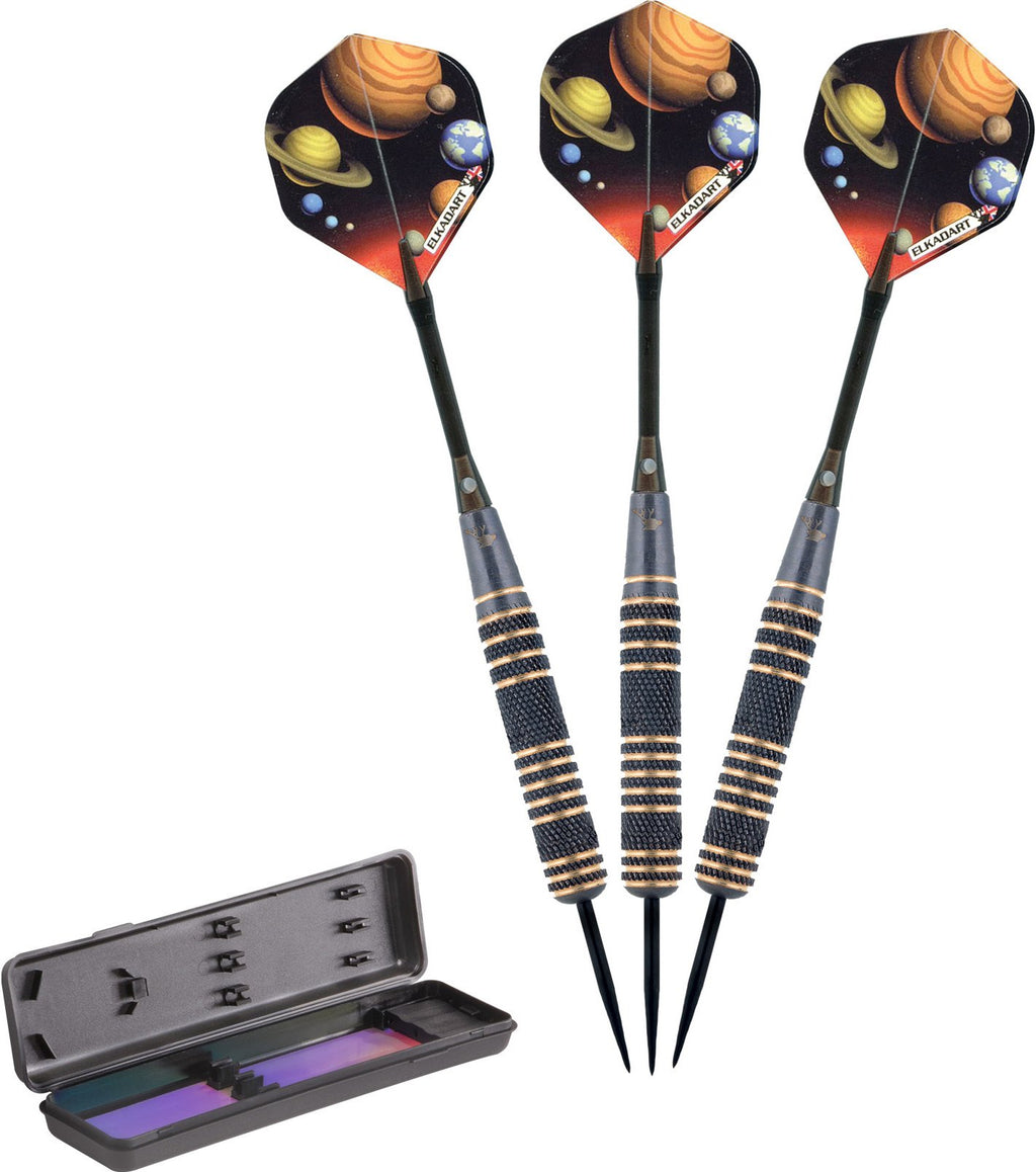 Elkadart Orbital Steel Tip Darts With Storage/Travel Case, 22 Grams,Gold