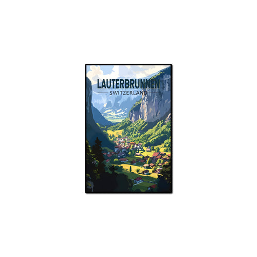 95MILES GARMENTS Lauterbrunnen Switzerland Fridge Magnets for Home Office Kitchen Refrigerator Door Wooden Decor Souvenir Gift (