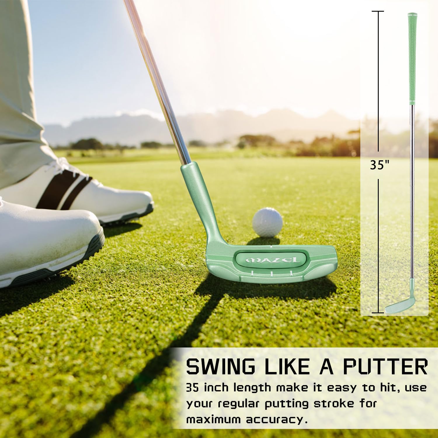 Mazel Chipper Club Pitching Wedge For Men & Women,36 Degree - Save Stroke From Short Game,Right Hand (Light Green)