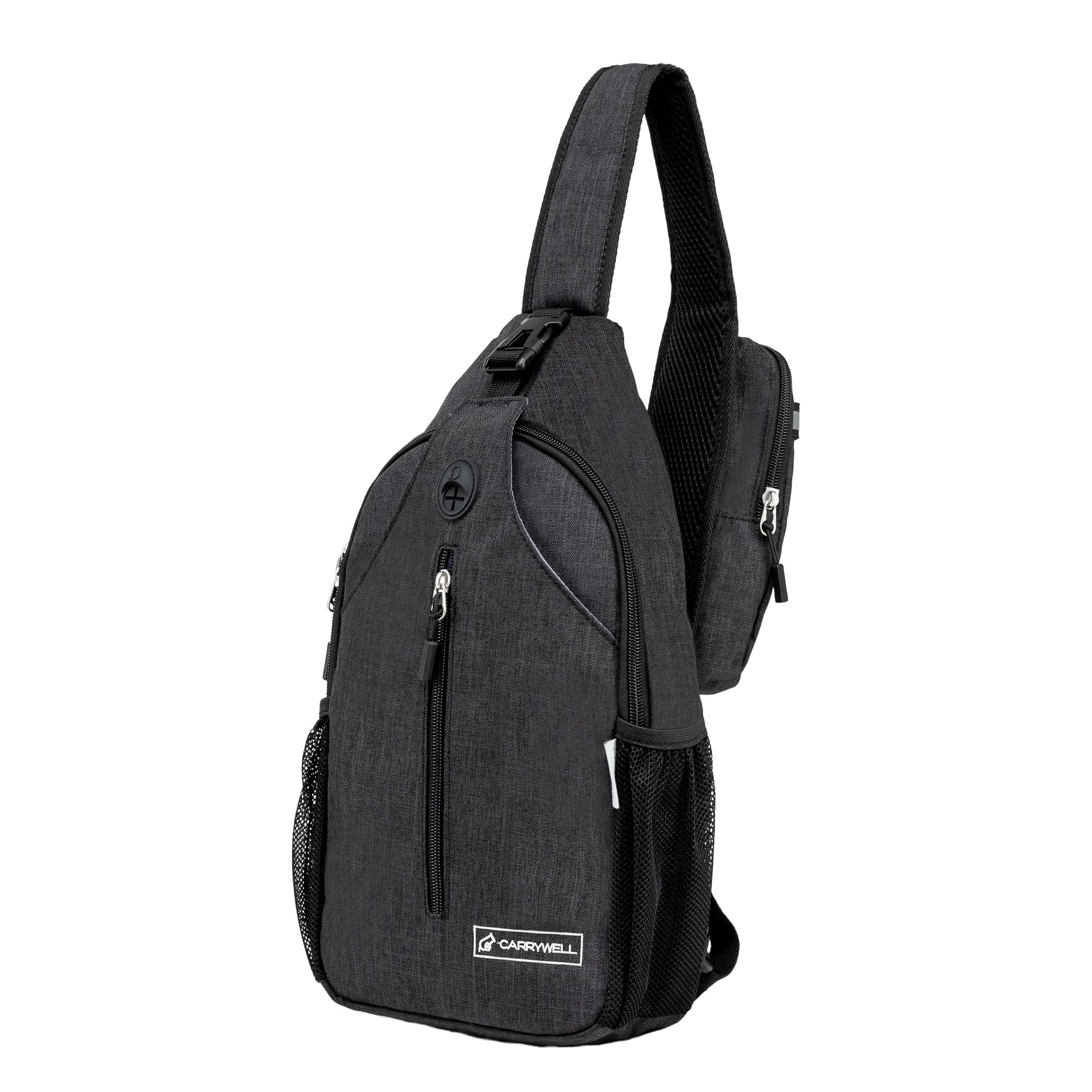Carrywell (Not Made In China) Crossbody Sling Backpack, Small Daypack For Travel and Hiking, Anti-Theft Chest Bag, Packable and 
