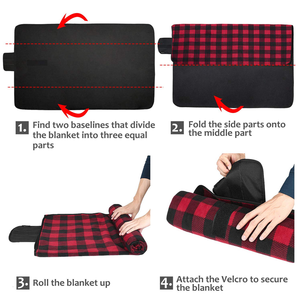 Tirrinia Outdoors Waterproof Blanket, 59X 79 Lightweight Fleece Stadium Windproof Throw Mat For Boat, Traveling, Camping, Hiking
