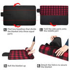 Tirrinia Outdoors Waterproof Blanket, 59X 79 Lightweight Fleece Stadium Windproof Throw Mat For Boat, Traveling, Camping, Hiking
