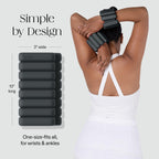 Bala Bangles Wrist & Ankle Weights for Women & Men (Charcoal) - 2 Pound Adjustable Silicone Weighted Bracelet Set for Gym, Yoga,