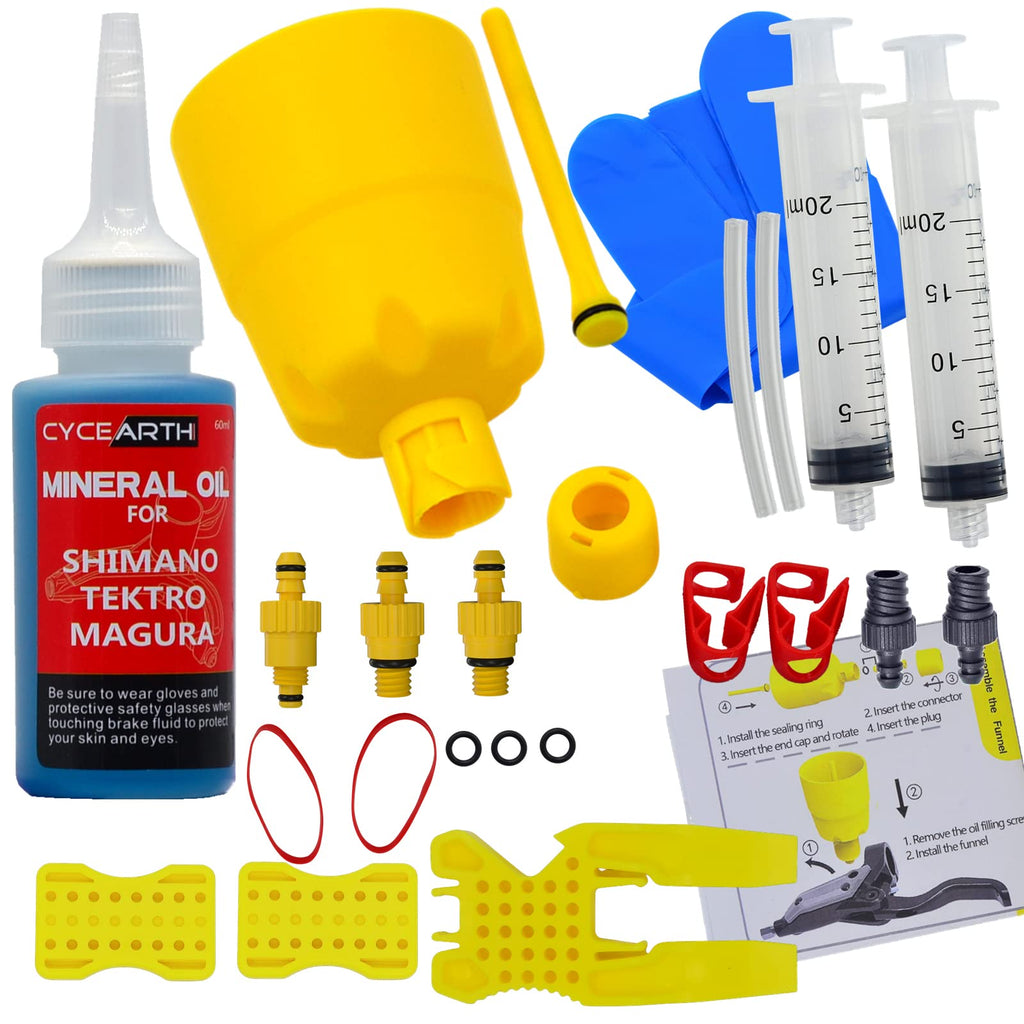 Cycearth Bicycle Bleed Kit For Magura Hydraulic Disc Brakes With 60Ml Mineral Oil Bike Perfect Bleeding Set Tool