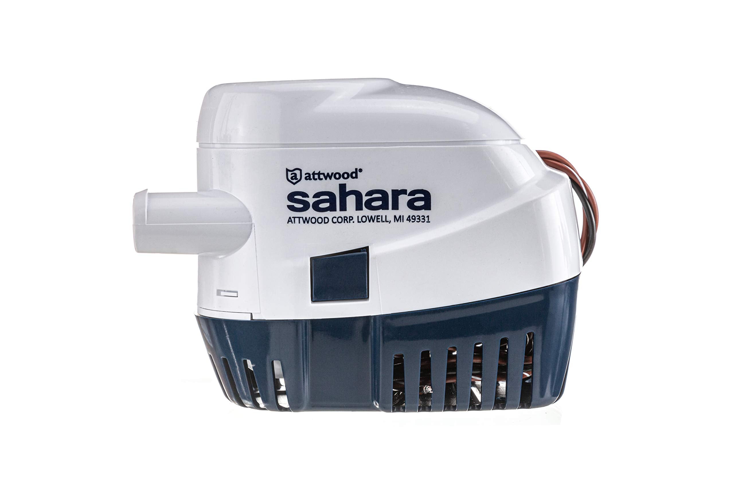 Attwood 4505-7 Sahara S500 Automatic Bilge Pump, 12-Volt, 1.5-Amp Draw, -Inch Interior Diameter Hose, 29-Inch 16-Gauge Wire