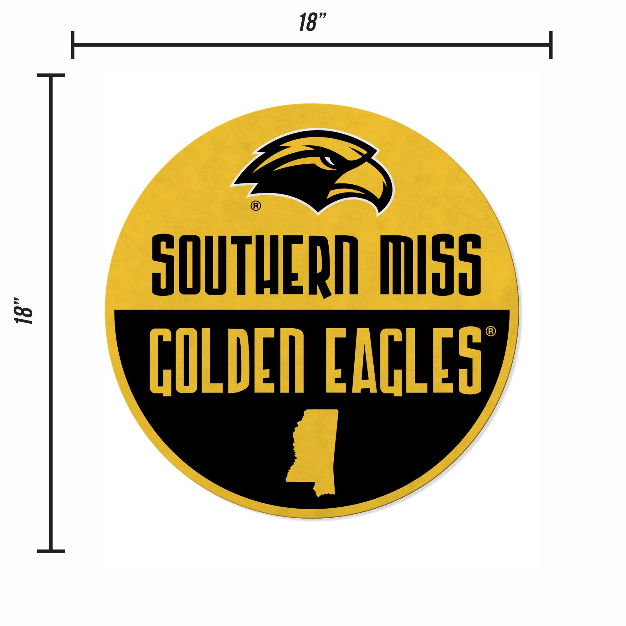 Rico Industries Ncaa Southern Mississippi Golden Eagles Classic Shape Cut Pennant - Home And Living Room D  Cor - Soft Felt Ez T