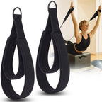 Tobwolf 2Pcs Pilates Double Loop Straps For Reformer, Feet Fitness Equipment Straps, Double Padded D-Ring Loops, Yoga Double Loo