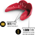 Sisu Aero Medium Mouthguard, Intense Red - 1.6Mm Thin - Custom-Molded Fit - Slim Design - Remoldable Up To 20 Times - For Team S