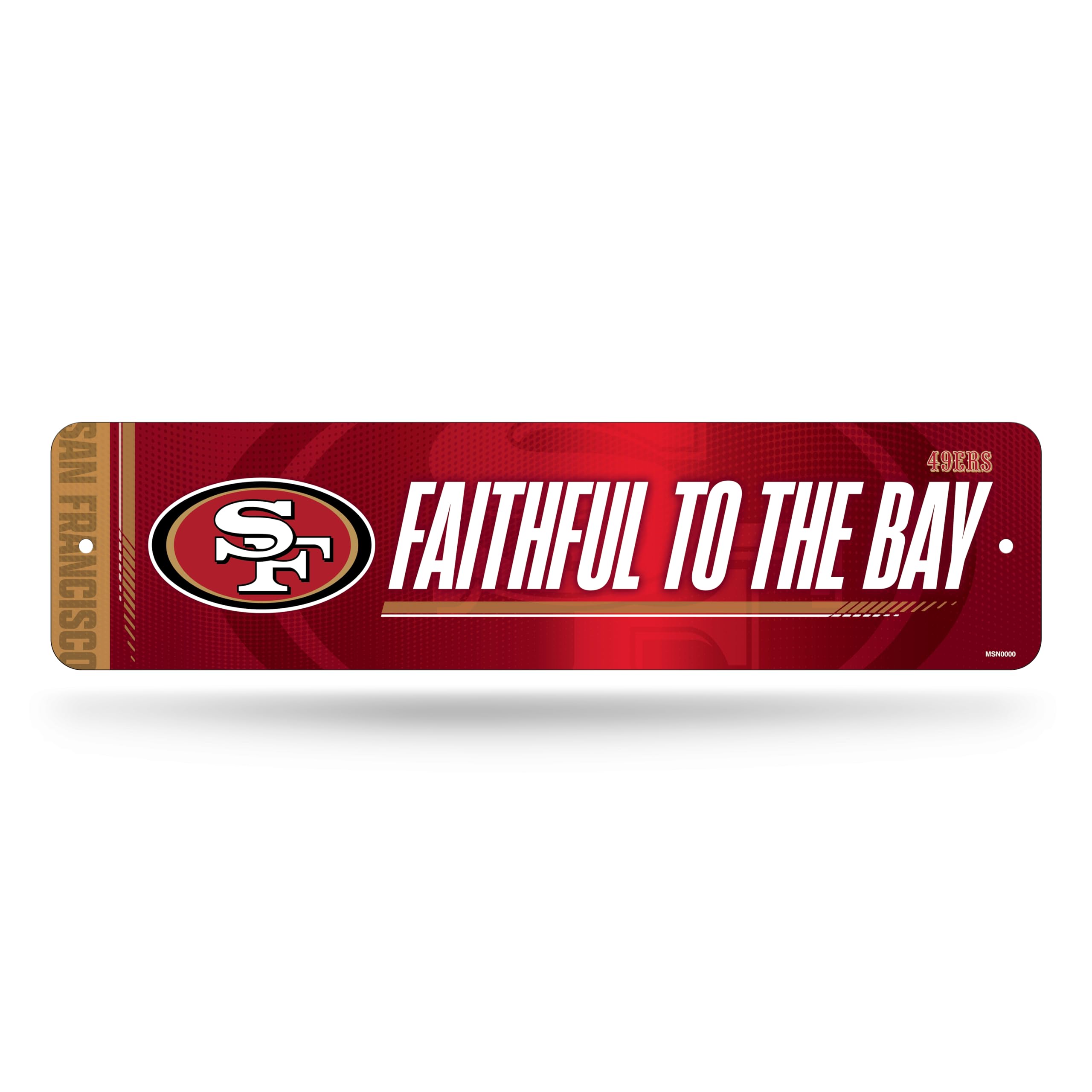 Rico Industries NFL Football San Francisco 49ers Metal Street Sign 4 x 15 Home D  cor - Bedroom - Office - Man Cave