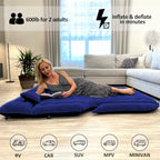 Umbrauto Suv Camping Air Mattress: Inflatable Car Bed For Back Trunk Sleeping With Air Pump, Flocking Surface, Heavy-Duty 210T B