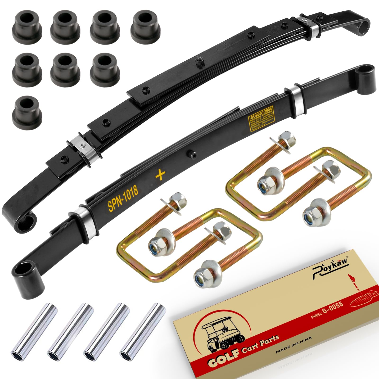 Roykaw Rear Heavy Duty Leaf Spring Kit For Ezgo Txt 1994-Up Golf Cart - 4 Leaf