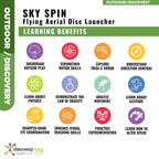 Discovery Toys Sky Spin Flying Aerial Disc Launcher | 2 Large Wings Kid-Powered Learning | Stem Toy Early Childhood Development