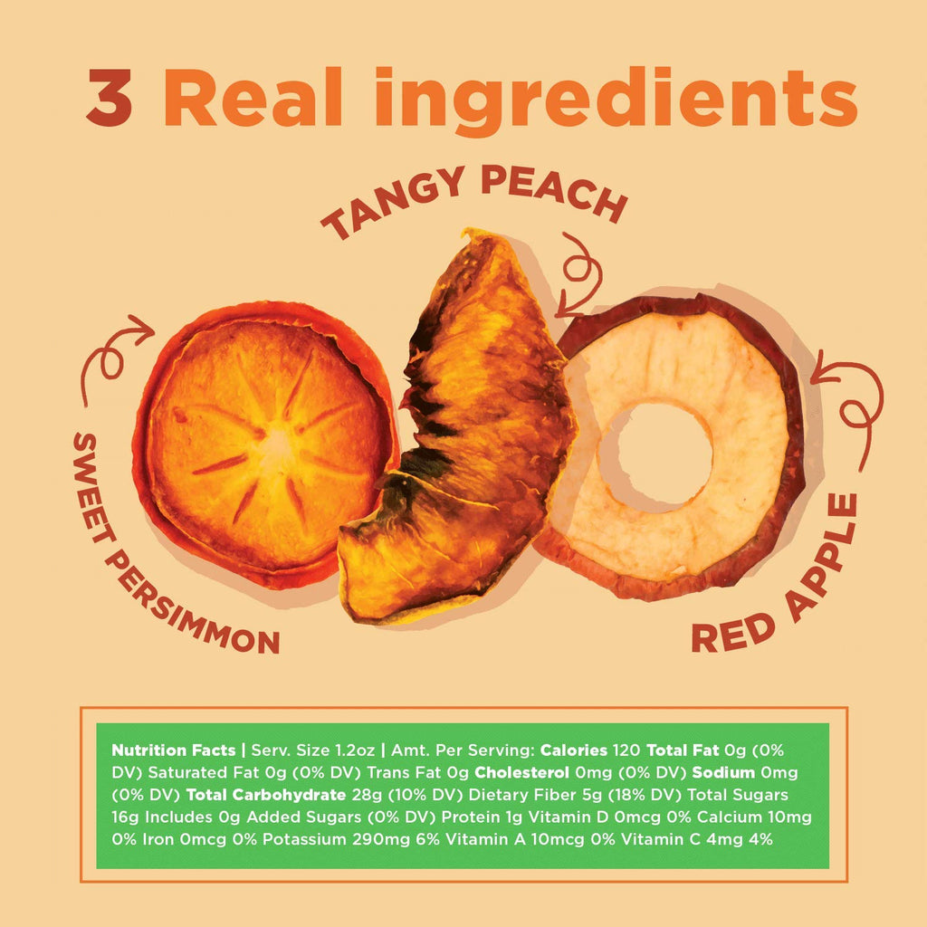 Rind Snacks | Orchard Blend | Persimmons, Apples & Peaches | Dried Fruit Superfood | Chewy Snack | All Natural | Fiber Rich | Vi
