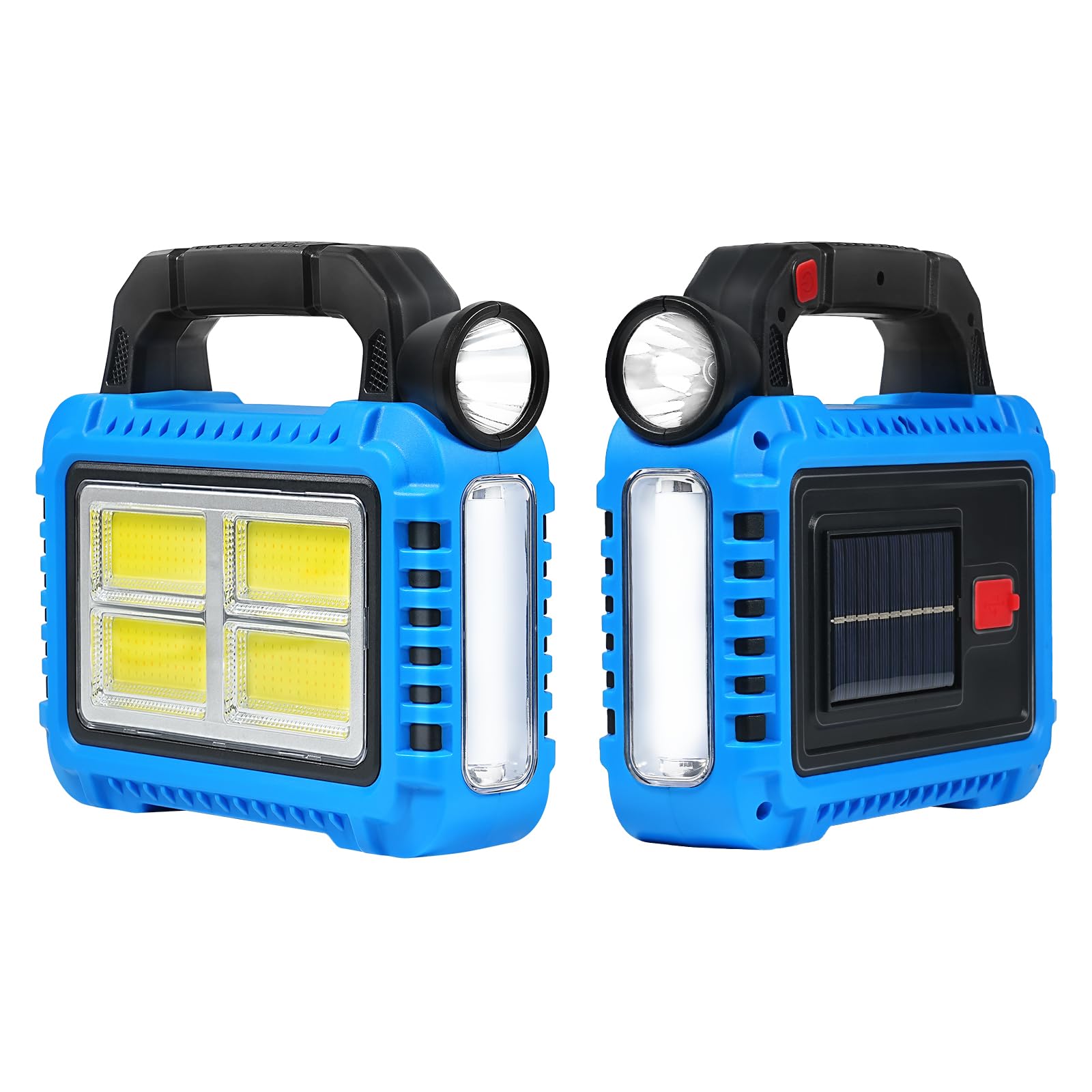 2 Pack Solar Lantern, LED Flashlight for Power Outages, Portable Camping Essentials Lights, Rechargeable Battery Powered Tent Li