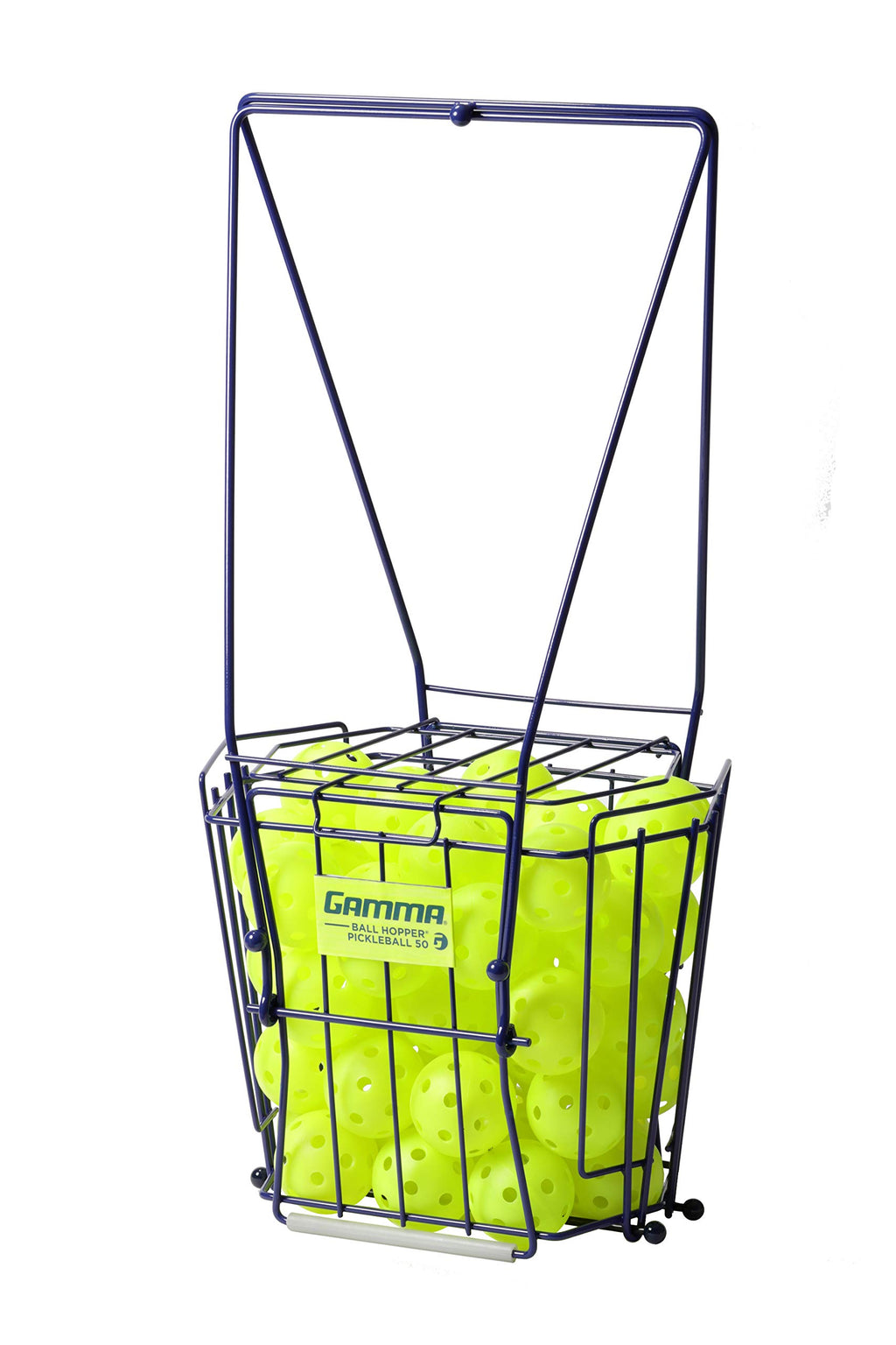 Gamma Sports Pickleball Ballhopper Caddy With Lid, Steel Durable Basket For Indoor/Outdoor Use, Holds 50 Balls, Blue