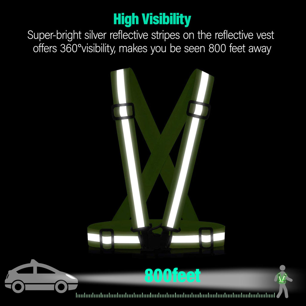 Sawnzc Reflective Vest 2Pack, High Visible Reflective Running Vest Gear For Biking Motorcycle Dog Walking, Adjustable Safety Ves