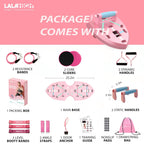 Lalahigh Portable Home Gym System For Men And Women:Push Up Board, Pilates Bar & 20 Fitness Accessories With Resistance Bands An