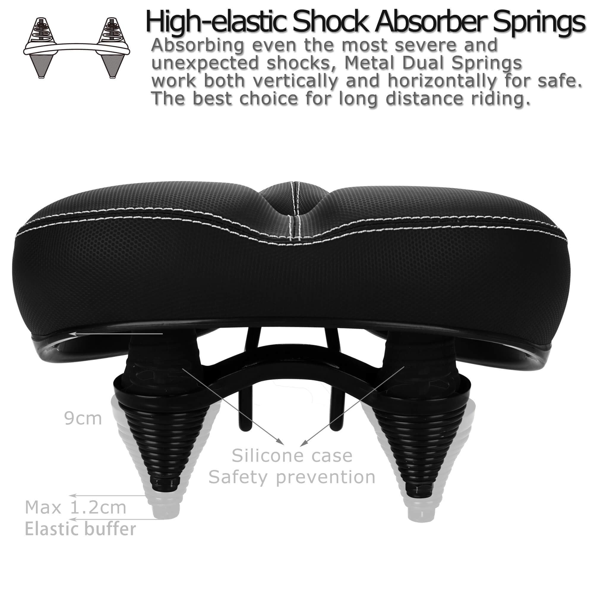 Daway Most Comfortable Bike Seat - C30 Oversized Extra Wide Exercise Bicycle Saddle, Universal Fit For Peloton, Road, Stationary