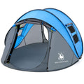 4 Person Easy Pop Up Tent, 9.5X6.6X52'',Waterproof Automatic Setup Tent, 2 Doors-Instant Family Tents For Camping, Hiking & Trav