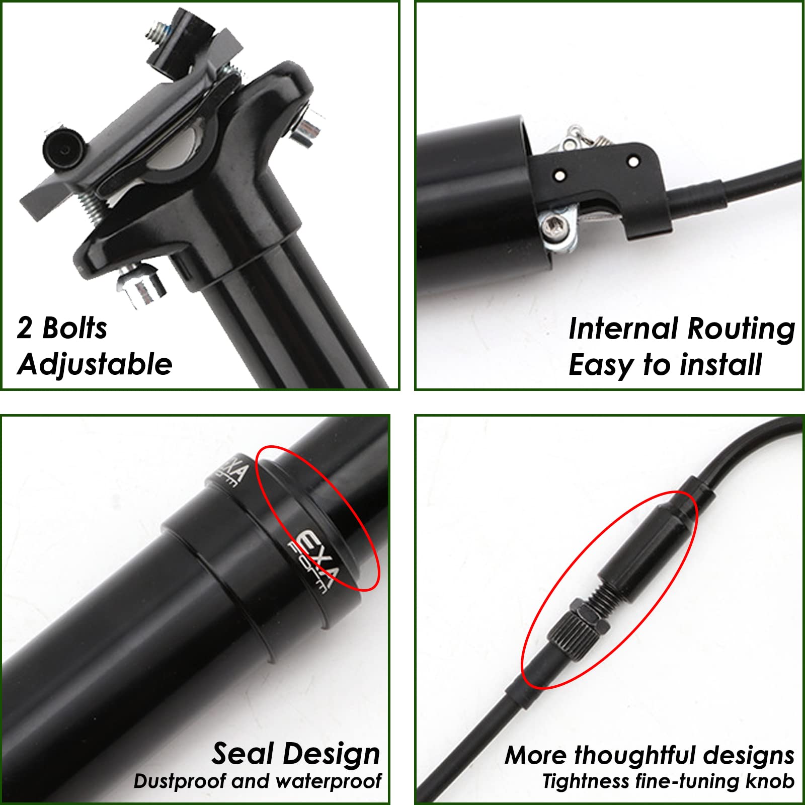 Exa Form 900I 30.9Mm Dropper Post With Remote Lever And Cable Kit Mtb/Ebike Internal Routing Dropper Seatpost For Mountain Bike(