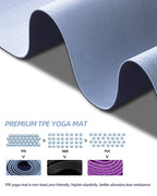 Coolmoon 1/4 Inch Thick Yoga Mat Double-Sided Non Slip,Yoga Mat For Women And Men,Fitness Mats With Carrying Strap,Eco Friendly