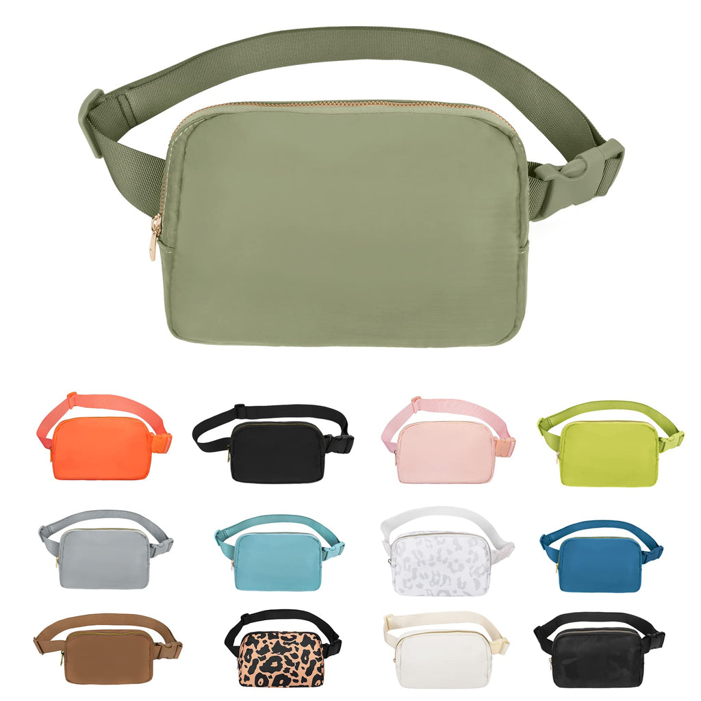 Vorolo Fanny Pack Christmas Gift For Women And Men Crossbody Bag Belt Bag Bum Bag With Adjustable Strap For Sports Khaki Green