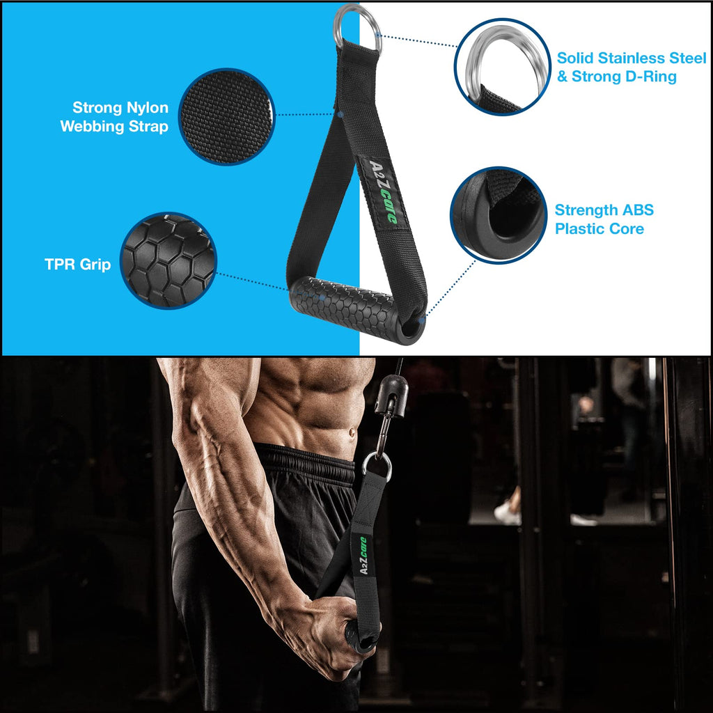 A2Zcare Combo Tricep Press Down Cable Attachment - Cable Machine Accessories For Home Gym With Multi Option (F. Combo V-Handle W