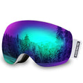 AKASO OTG Ski Goggles, Snowboard Goggles, Mag-Pro Magnetic Interchangeable Lenses, Anti-Fog, 100% UV Protection, Helmet Compatib