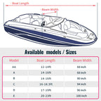 Nexcover Trailerable Boat Cover, Length: 17'-19' Beam Width: Up To 96'', Waterproof Heavy Duty Cover, Fits V-Hull, Tri-Hull, Run