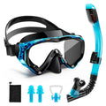 HIKOTEY Snorkeling Set for Kids, Full Dry Snorkeling Mask Set for Adults, Anti-Fog Protection, Unisex,HD Panoramic View, Snorkel