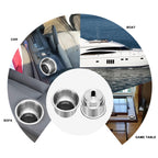 Amarine Made 4Pcs Stainless Steel Cup Drink Holder With Drain For Marine Boat Rv Camper