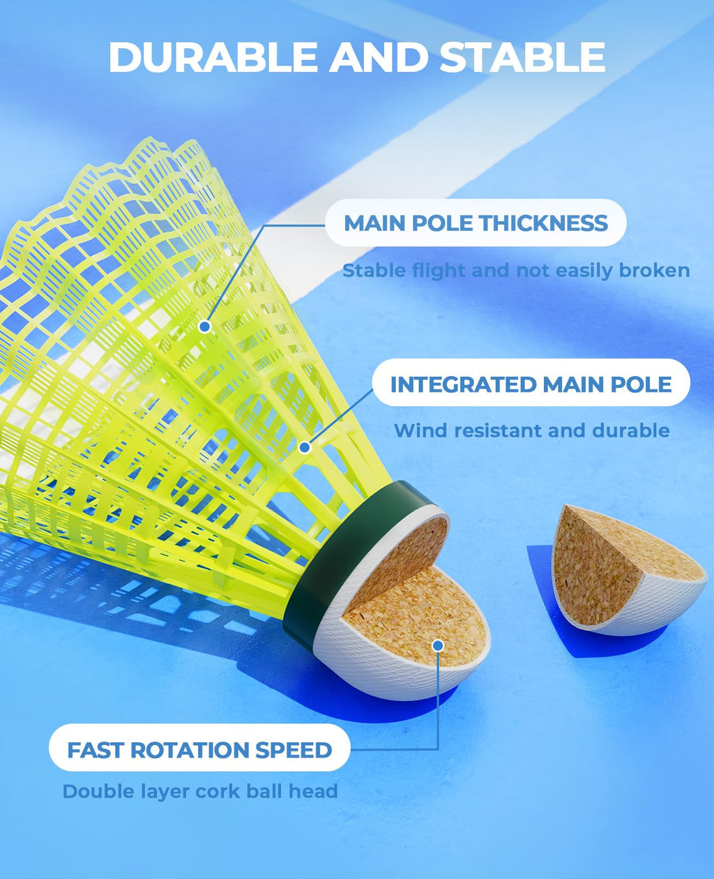 Hiraliy Badminton Birdies,Nylon Badminton Shuttlecocks With Stability Durability For Baseball Batting Practice Training,High Spe