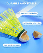 Hiraliy Badminton Birdies,Nylon Badminton Shuttlecocks With Stability Durability For Baseball Batting Practice Training,High Spe