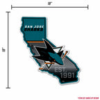 Rico Industries Nhl San Jose Sharks State Shape Shape Cut Pennant - Home And Living Room D  Cor - Soft Felt Ez To Hang 18X0.10X1