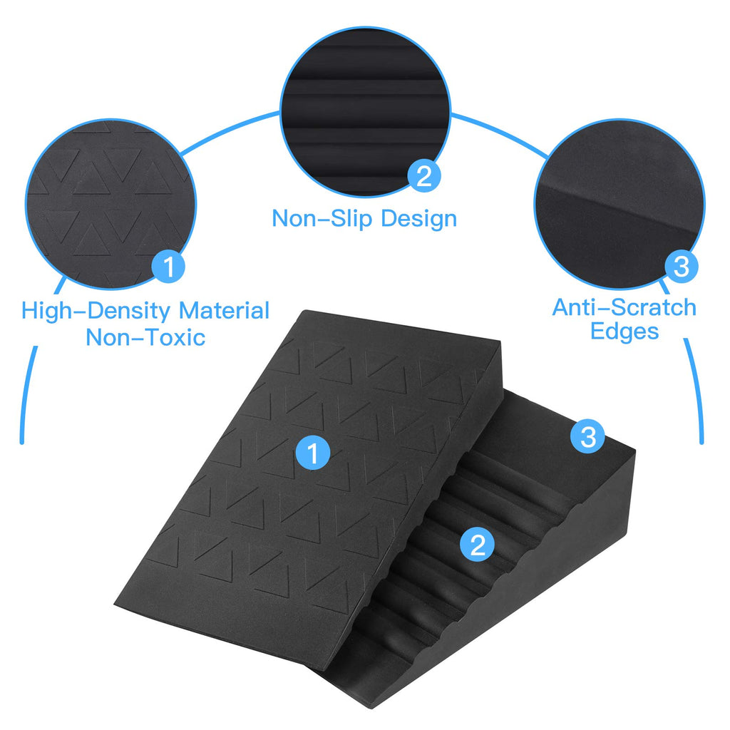 Squat Wedge Block (4Pcs) Adjustable Non-Slip Squat Ramp, Deadlift Wedge, Calf Stretcher, Slant Board, Incline Board Improve Stre