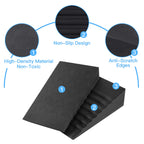 Squat Wedge Block (4Pcs) Adjustable Non-Slip Squat Ramp, Deadlift Wedge, Calf Stretcher, Slant Board, Incline Board Improve Stre