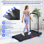 Electric Treadmills for Home with Incline, Walking Pad Treadmill with Handle Bar, 0.6-7.6MPH Portable Small Treadmills with Hand
