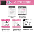 Arena Strength Booty Fitness Workout Cards- Instructional Fitness Deck For Booty Band Workouts, Beginner Fitness Guide For Resis