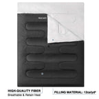 Atarashi Double Sleeping Bags For Adults, 3-4 Seasons Extra Wide Xl Queen Size Two Person Sleeping Bag, Couple Black Sleeping Ba