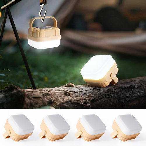 4 Packs Rechargeable Camping Lights LED Camping Lantern, 300LM, 3 Light Modes, Portable IP53 Waterproof Tent Lights for Camp, Ou